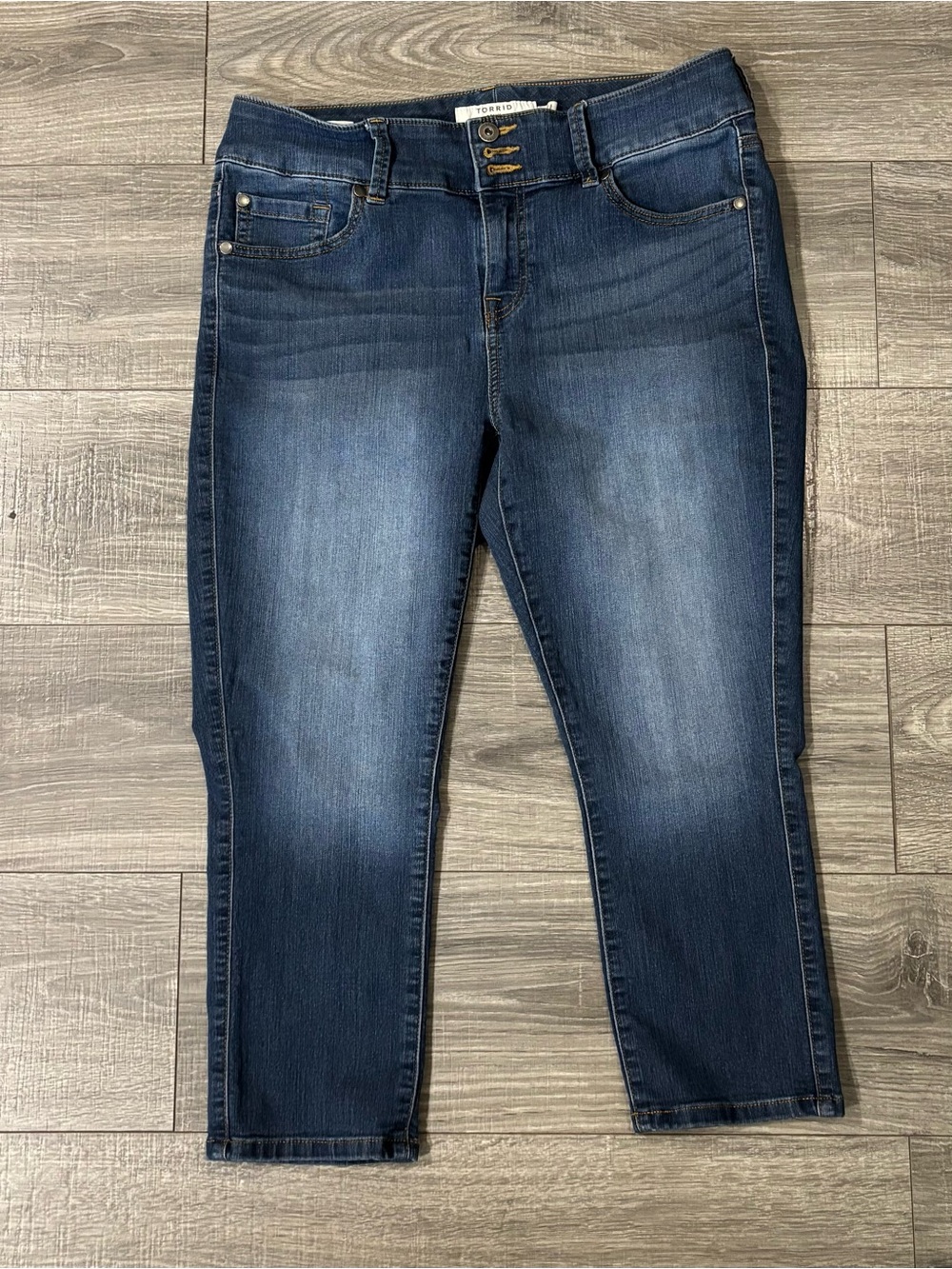 Torrid Jegging Crop Jeans Size 14 Blue High Rise Stretch Skinny